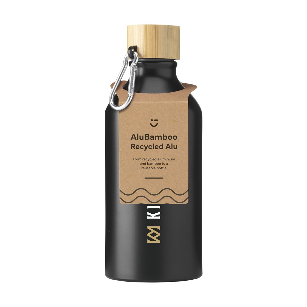 AluBamboo GRS Recycled Alu 500 ml waterfles - zwart