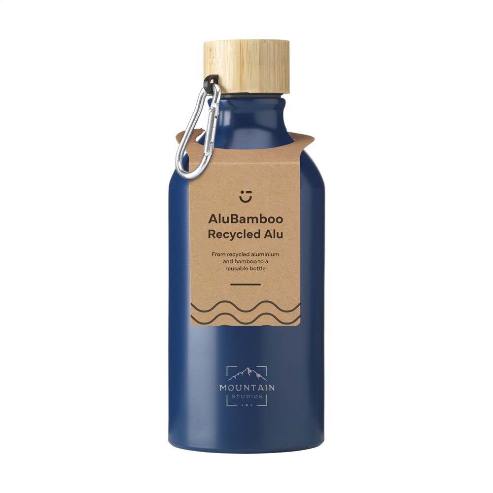 AluBamboo GRS Recycled Alu 500 ml waterfles - blauw